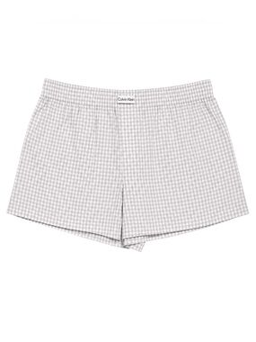 Calvin Klein Sleepwear Gingham Boxer Shorts Taupe White Lounge Shorts Small